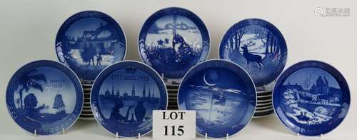 A collection of 32 Royal Copenhagen year plates and limited ...