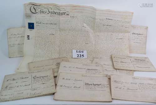 Ten 19th Century conveyance and mortgage documents relating ...