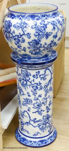 A Wedgwood Etruria England Swallow blue and white jardiniere...