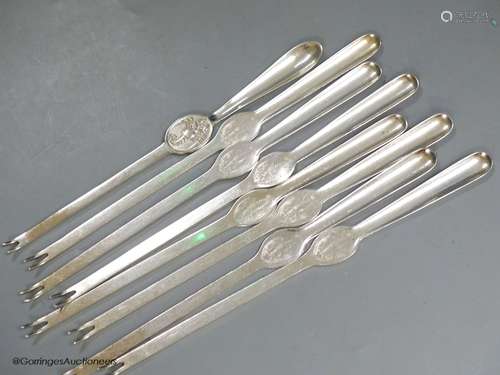 A set of six German WMF lobster picks