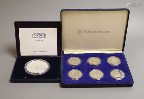 A Westminster 5 oz. proof silver concorde commemorative coin...