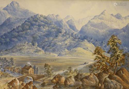 A.M. 19th century, watercolour, The Glen, monogrammed and da...