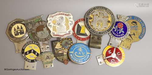 Various British Region Motor Club car badges