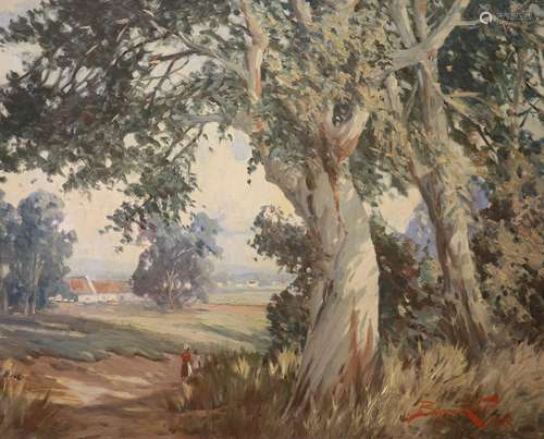 Blenner Lorrell, oil on board, South African farm scene, sig...