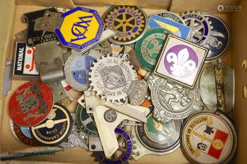 A large quantity of various Club Member car badges