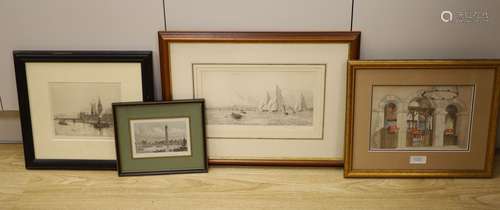 Rowland Langmaid (1897-1956), etching, Yachts and other vess...