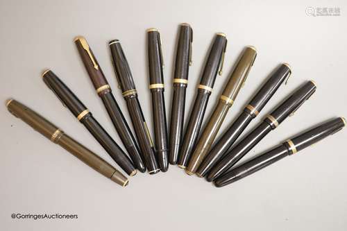 Eleven Parker pens