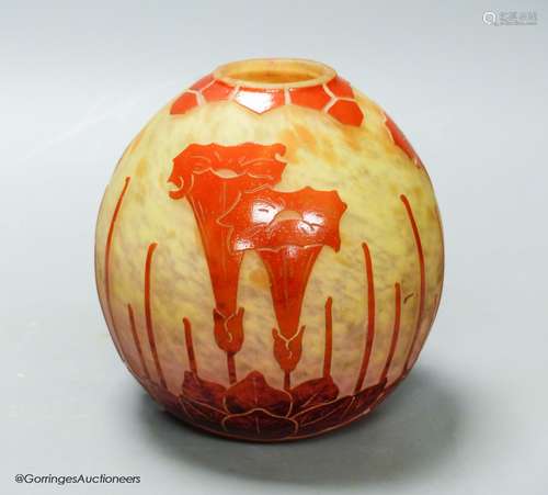 A Charder cameo glass vase