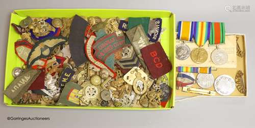 A trio of medals to 21783 Pte.R.Q.Clarkson. Wilts.R., cap ba...