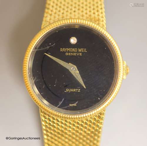 A lady's 18k gold electroplated Raymond Weil quartz wrist wa...