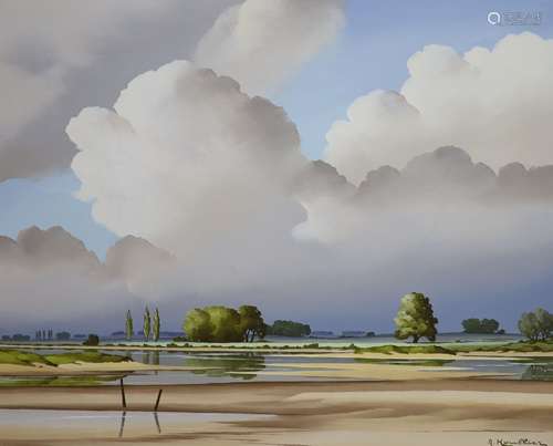 Alexander Houllier (1969-),oil on canvas, La Loire, signed, ...