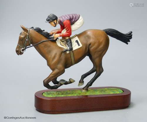 A Cameron Sculptures cold-painted bronze model of a racehors...