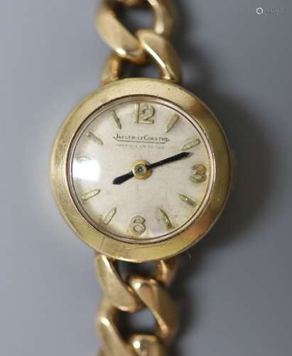 A lady's 1960's 9ct gold Jaeger LeCoultre manual back wind w...