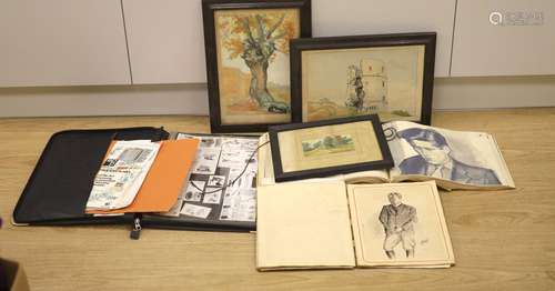 M.H. Hoad, artist sketch book mainly with caricatures togeth...