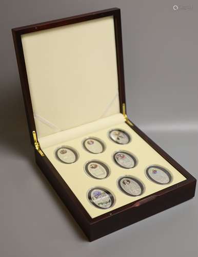 A BH Meyer Mint Niue Island cased set of eight $1 proof coin...