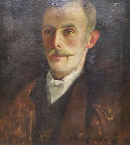 English School c.1890, oil on canvas, Portrait of Mr Churlgh...