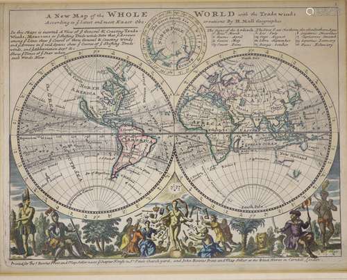 Thomas Bowles publ. after H. Moll, A New Map of the Whole Wo...