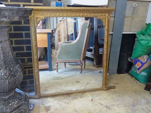 A late Victorian giltwood and gesso overmantel mirror, width...