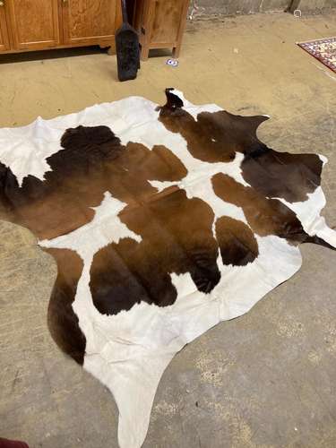 A South American cowhide rug, approx. 202 x 200cm