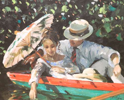 Sherree Valentine Daines, hand embellished canvas, Romance o...