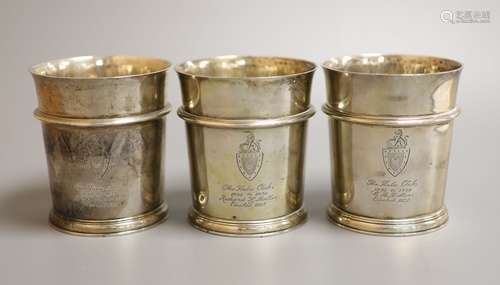 A set of three George V silver beakers, by Edward Barnard & ...