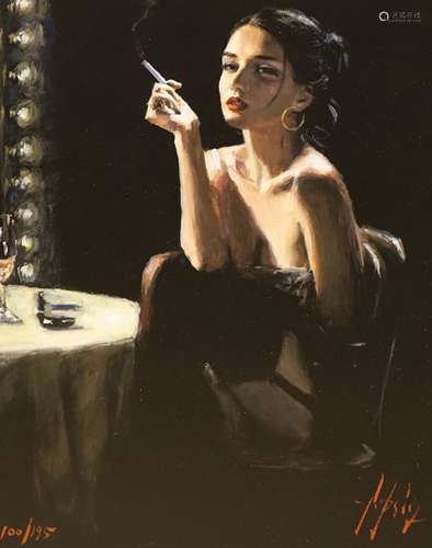 Fabian Perez, hand embellished canvas on board, The Performe...