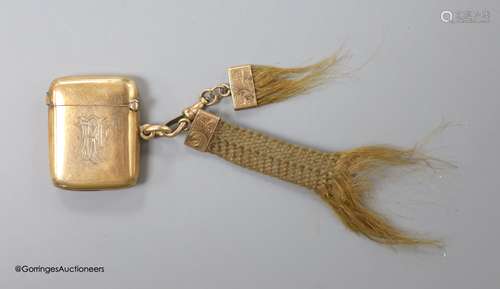 A late Victorian 9ct gold vesta case, William Neale, Chester...