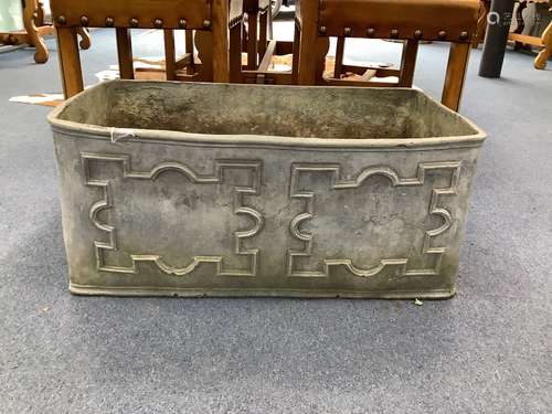 A rectangular lead garden planter, width 68cm, depth 41cm, h...