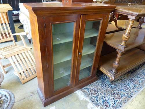 A late Victorian mahogany bookcase, length 100cm, depth 29cm...