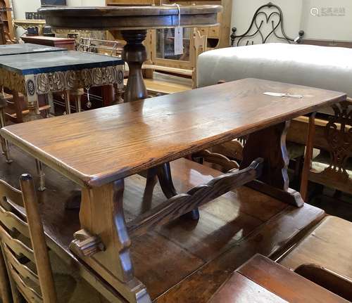 A circular mahogany occasional table on tripod base, diamete...