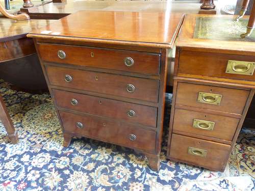 A 19th century mahogany four drawer chest (converted), width...