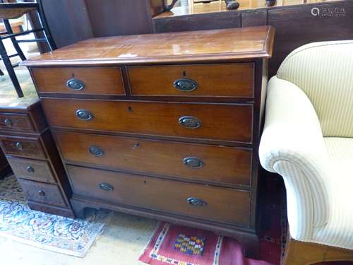 A George III mahogany chest, width 102cm, depth 52cm, height...