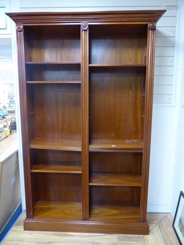 A Regency style mahogany open bookcase, width 136cm, depth 3...