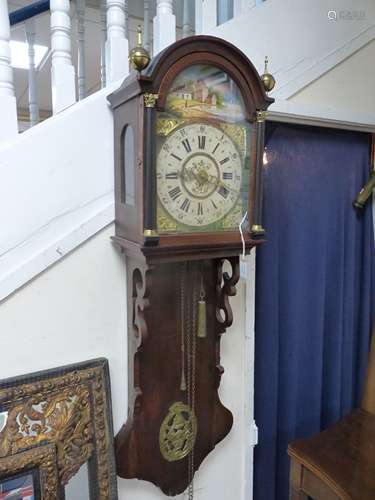 An 18th century style Dutch mahogany cased wall clock, heigh...