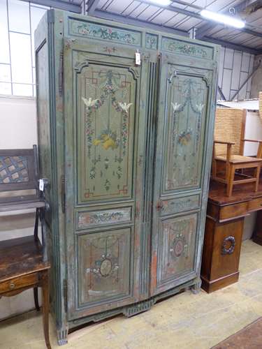 An 18th / early 19th century French later painted armoire, l...