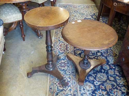 A William IV rosewood circular occasional table and another ...