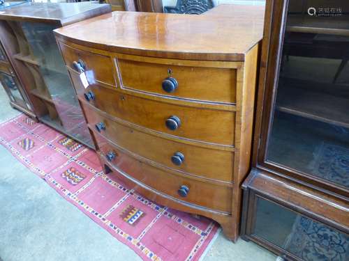 An early Victorian mahogany bowfront chest, width 104cm, dep...