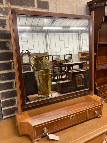 An Edwardian mahogany toilet mirror, width 71cm, depth 22cm,...