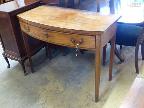 A George III mahogany bow fronted side table, width 102cm, d...