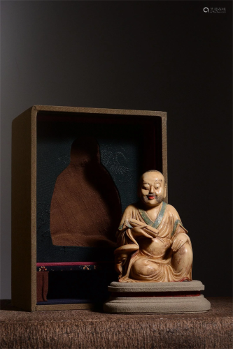 A Chinese Carved Stone Figure of Buddha ï¼ˆWith Boxï¼‰