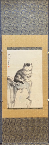 A Chinese Scroll Painting of Cat