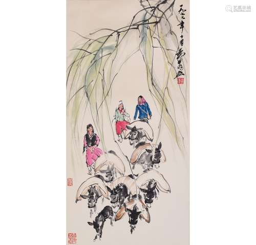 A Chinese Character Story Painting, Huang Zhou Mark