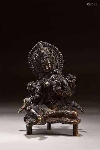 A Bronze Green Tara Figure Statue