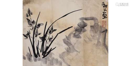 A Chinese Orchid Painting, Li Kuchan Mark