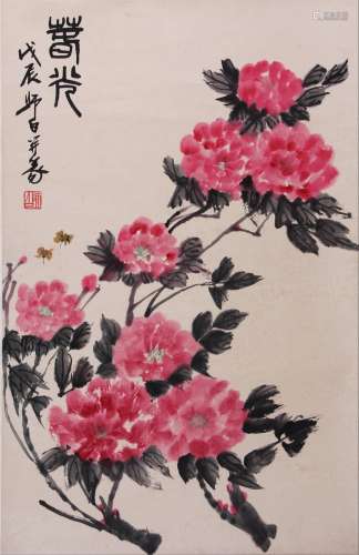 A Chinese Flower Painting, Lv Shibai Mark