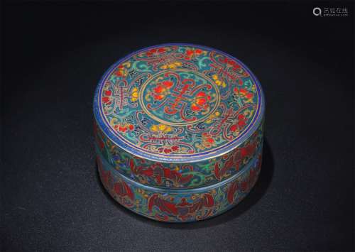 A Glass Ware Longevity Pattern Round Box