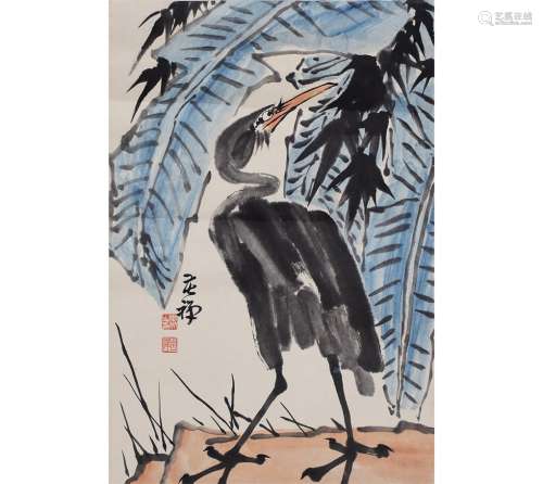 A Chinese Bird Painting, Li Kuchan Mark