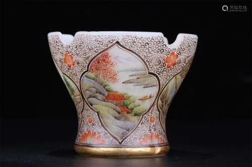 A Glass Ware Drawing Landscape Water Pot