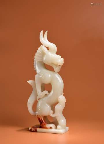 A Jade Dragon Figure Ornament