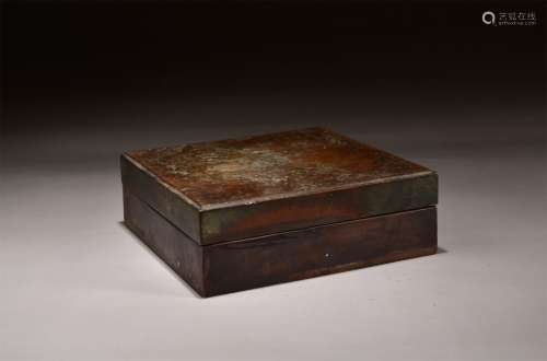A Square Bronze Ink Box